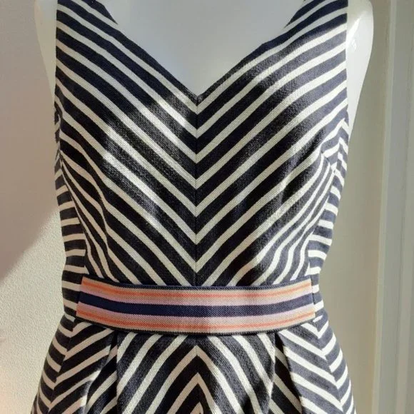 Anthropologie Maeve Mitered Stripe Dress 6 - Picture 5 of 7